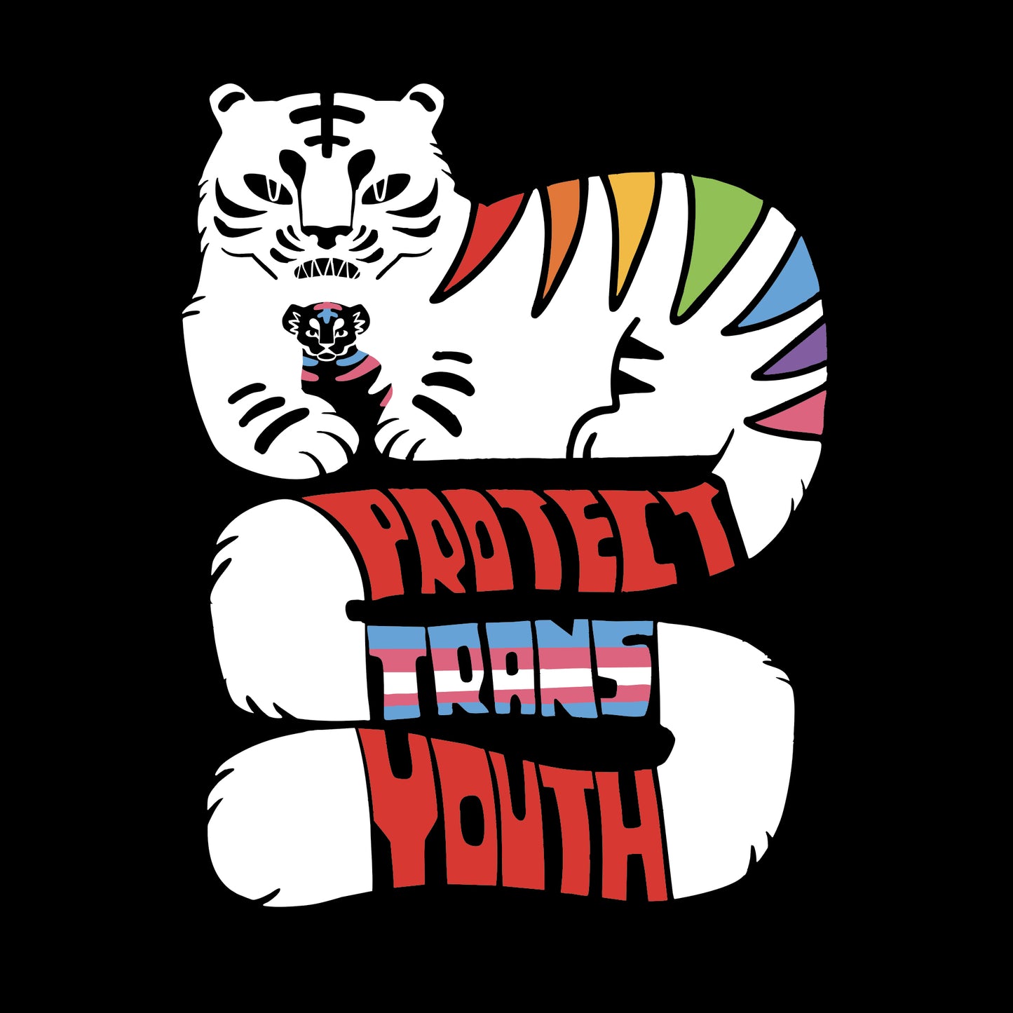 Trans Youth Tiger - Heavy Zip Hoodie